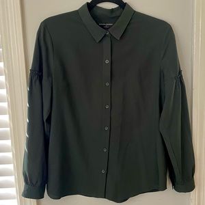 Banana Republic Military Olive Button Down Blouse